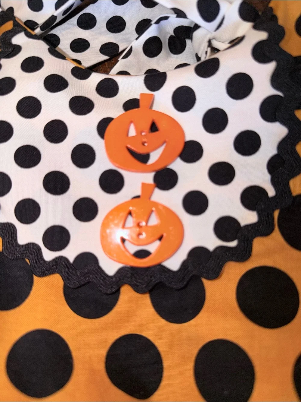 Disney Orange & Black Polka Dot Mickey Halter Dress